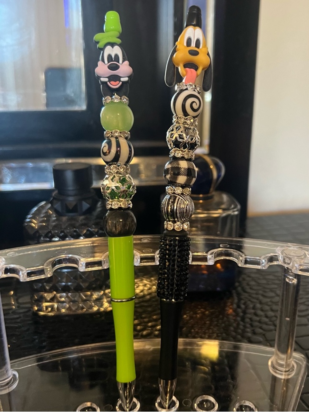 Novelty Beaded Character Pens Set- Green & Black